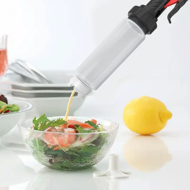 Plastic Hanging Salad Dressing Bottle Portable 480ml Hanging Squeeze Bottle