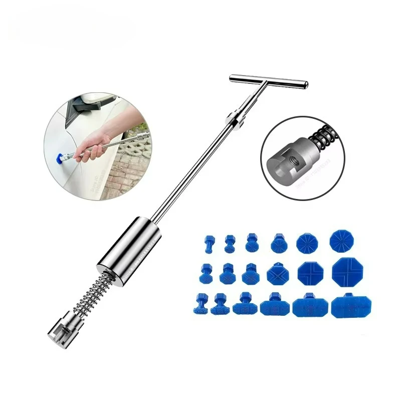 Car Dent Repair Kit, Get Professional Results With Our Metal T-Handle Puller And Plastic Glue Tabs! (Without Glue Gun)