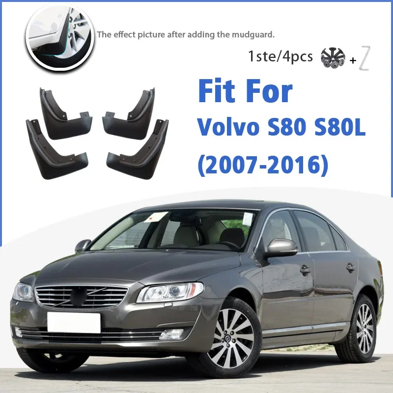 For Volvo S80 S80L 2007 2008 2009 2010-2016 Mud Flap Guards Splash Mudguard Fender Mudflaps Car Accessories Front Rear 4pcs