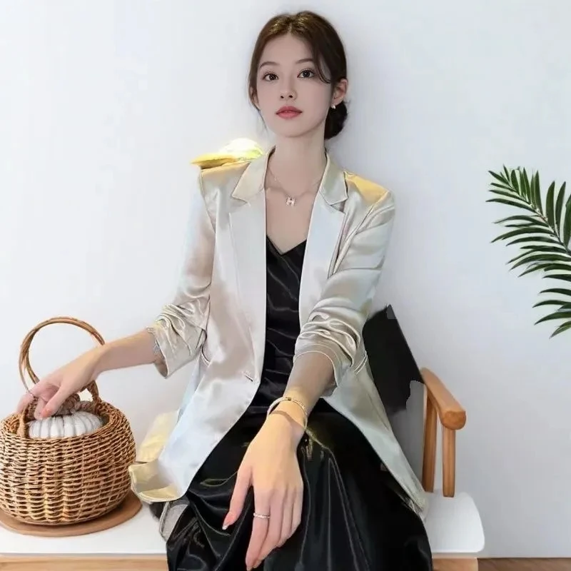 

Высококачественная куртка, новинка 2024, весна/лето, модная повседневная корейская версия, свободный темпераментный пиджак