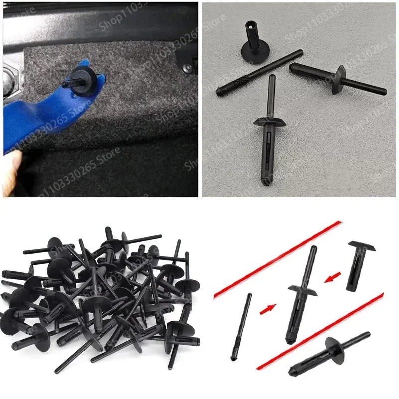 Plastic Blind Rivets Auto Body Fasteners Clips Fender Wheel Arch Retainer，Universal Car Plastic Blind Rivets Fastener Clips