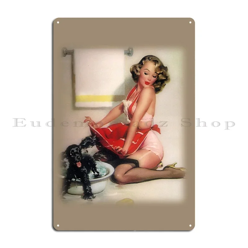 Pin Up Girl Metal Sign Printing Retro Create Living Room Cinema Tin Sign Poster