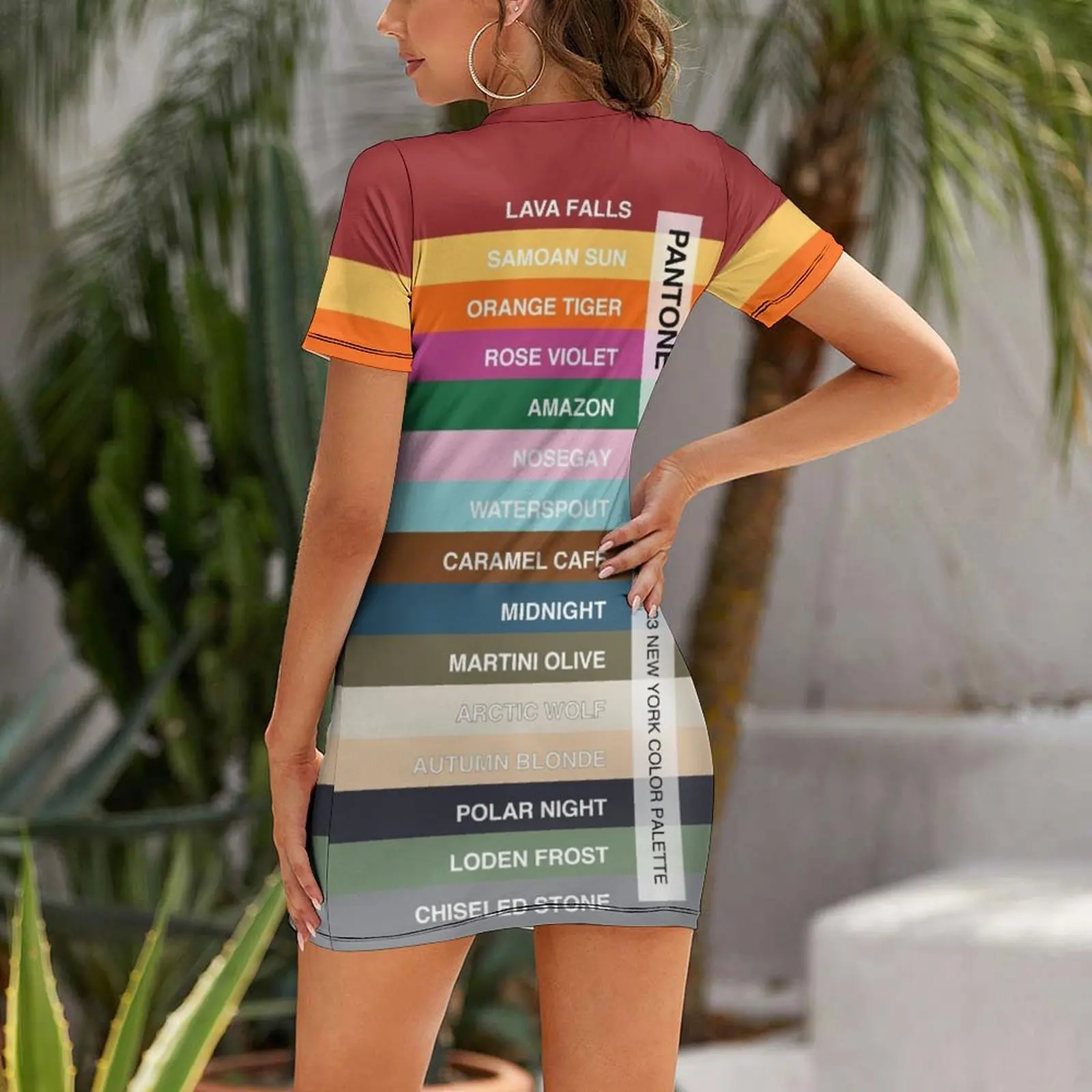 York Fashion Week Color Palette, Autumn/Winter 2022-2023 (all 15 colors, with labels) Short Sleeved Dress