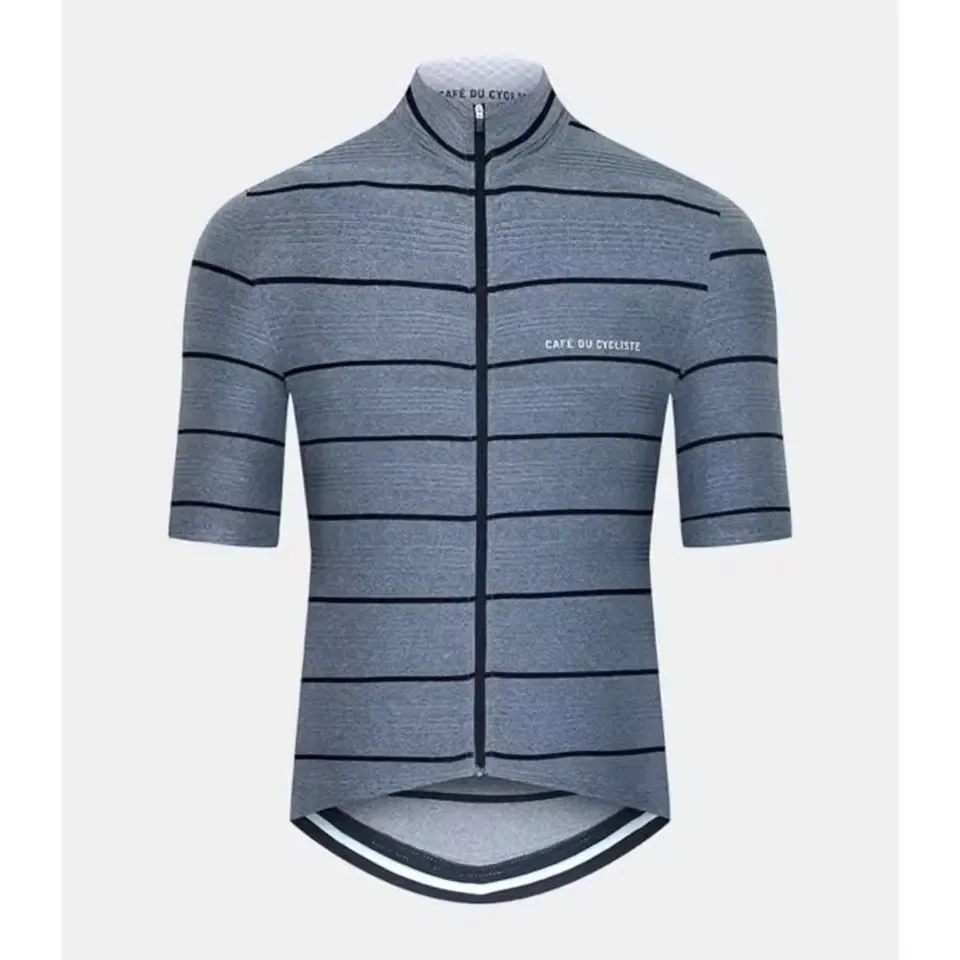 Cafe Du Cycliste Summer Men\'s Short Sleeve Cycling Jerseys Quick Dry Breathable Black/White Bike Clothing Ciclismo Maillot Tops