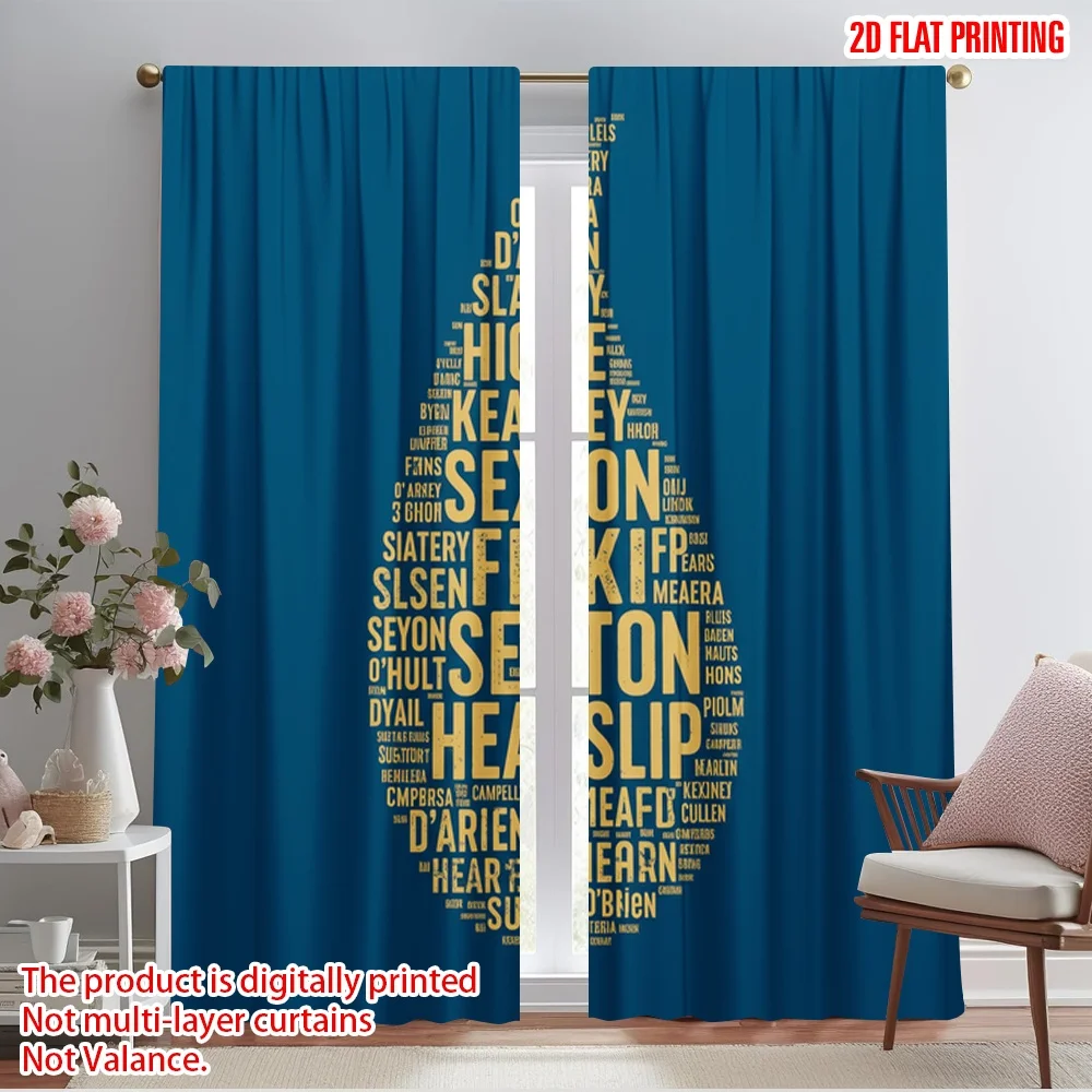 

2pcs 2D flat printing Scene Curtain Ross Orr Horgan Kearney Polyester Without Electricity Holiday Decorations Use for All