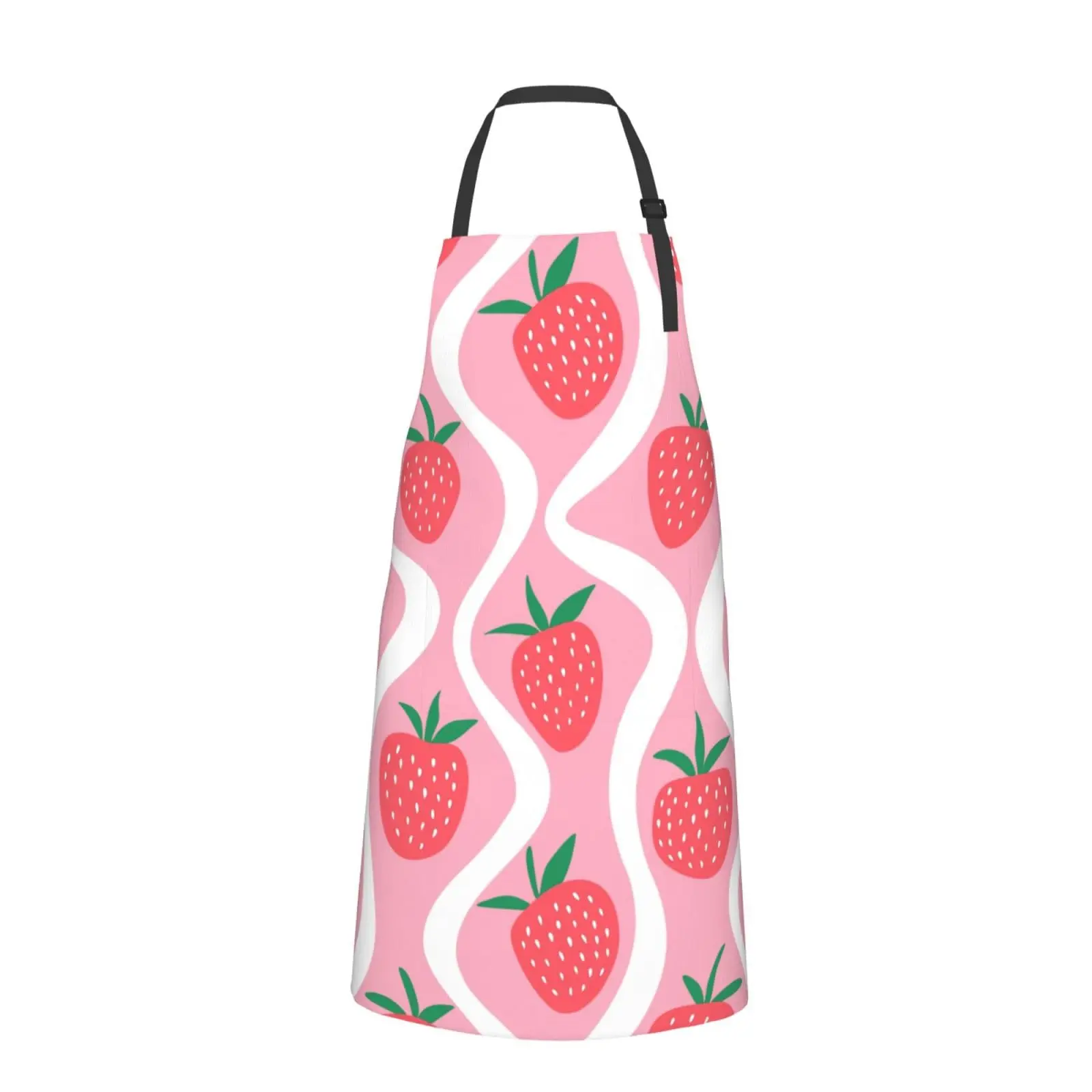 Strawberry Aprons for Women with Pockets Chef Apron Adjustable Neck Strap Kitchen Apron Waterproof Cooking Apron