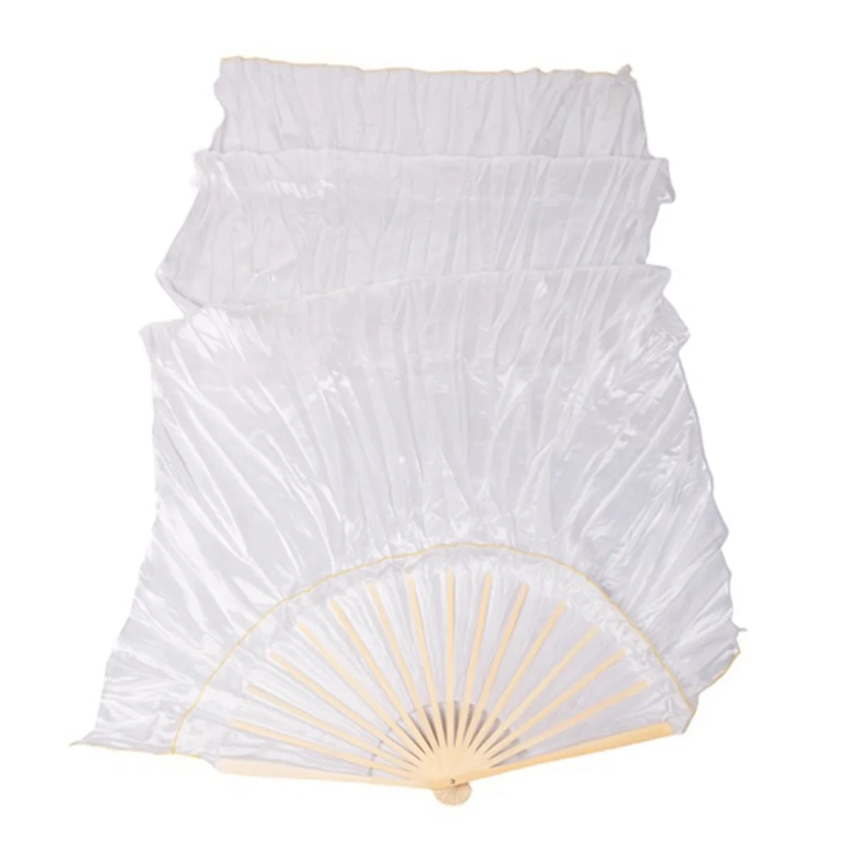 T80C 100% Silk Unisex Chinese Silk Veil Dance Fans 1Pcs Belly Dance Fans White Color 180x90Cm