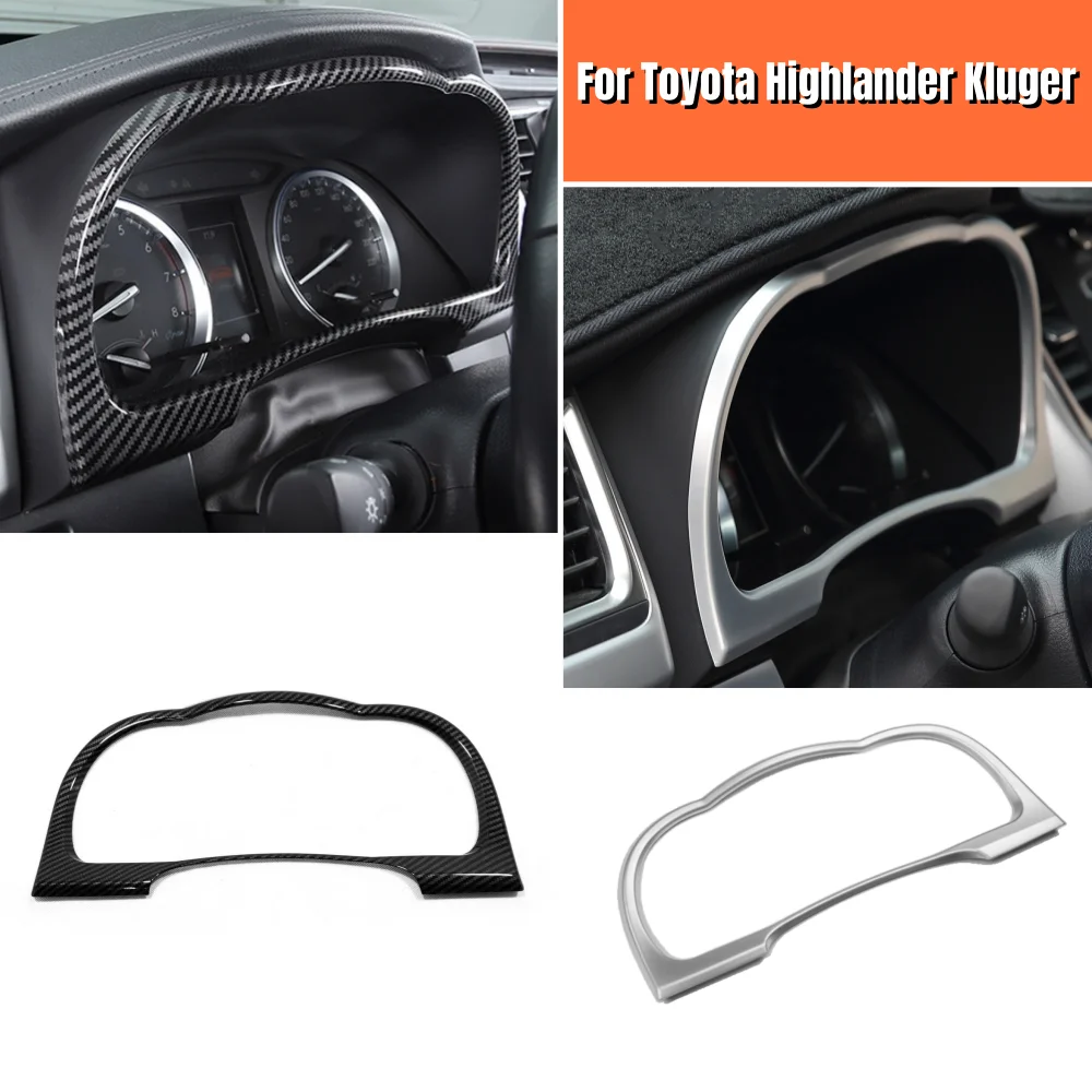 

For Toyota Highlander Kluger 2014-2017 2018 2019 Front Dashboard Frame Panel Cover Trim ABS Carbon fiber Car Styling Accessories