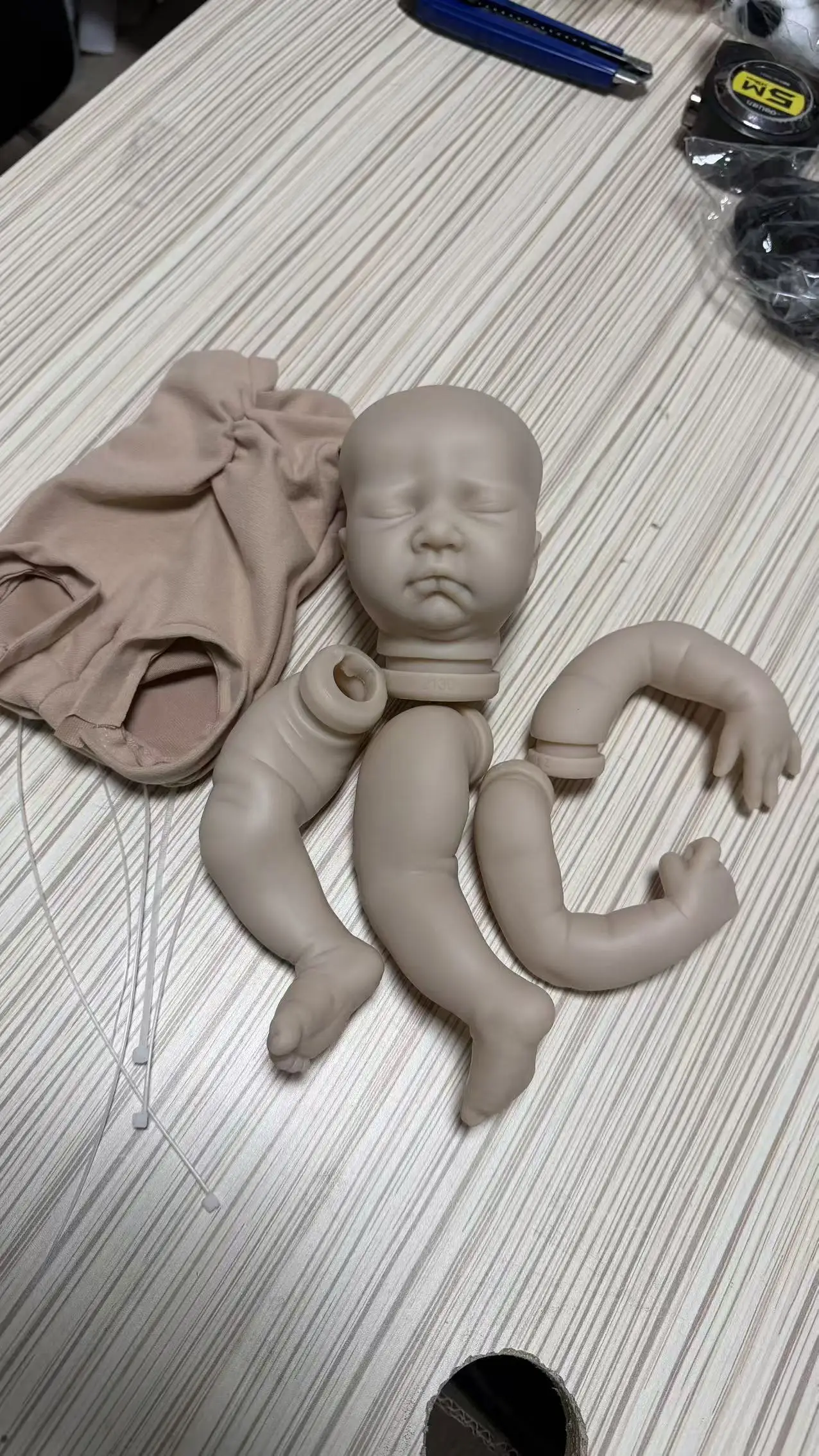 15 inch Reborn Doll Kit Mariza Sleeping Baby Unfinished Unpainted Doll Parts DIY Blank Kit