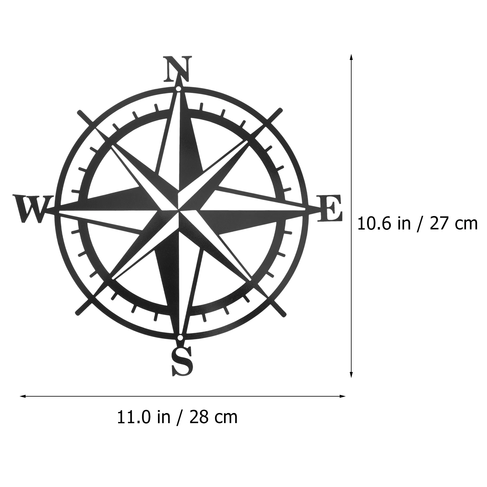 

Compass Carved Pendant Black Iron Art Home Decor Wall Hanging Living Room Staircase Entrance nament Durability Gift Idea Mini