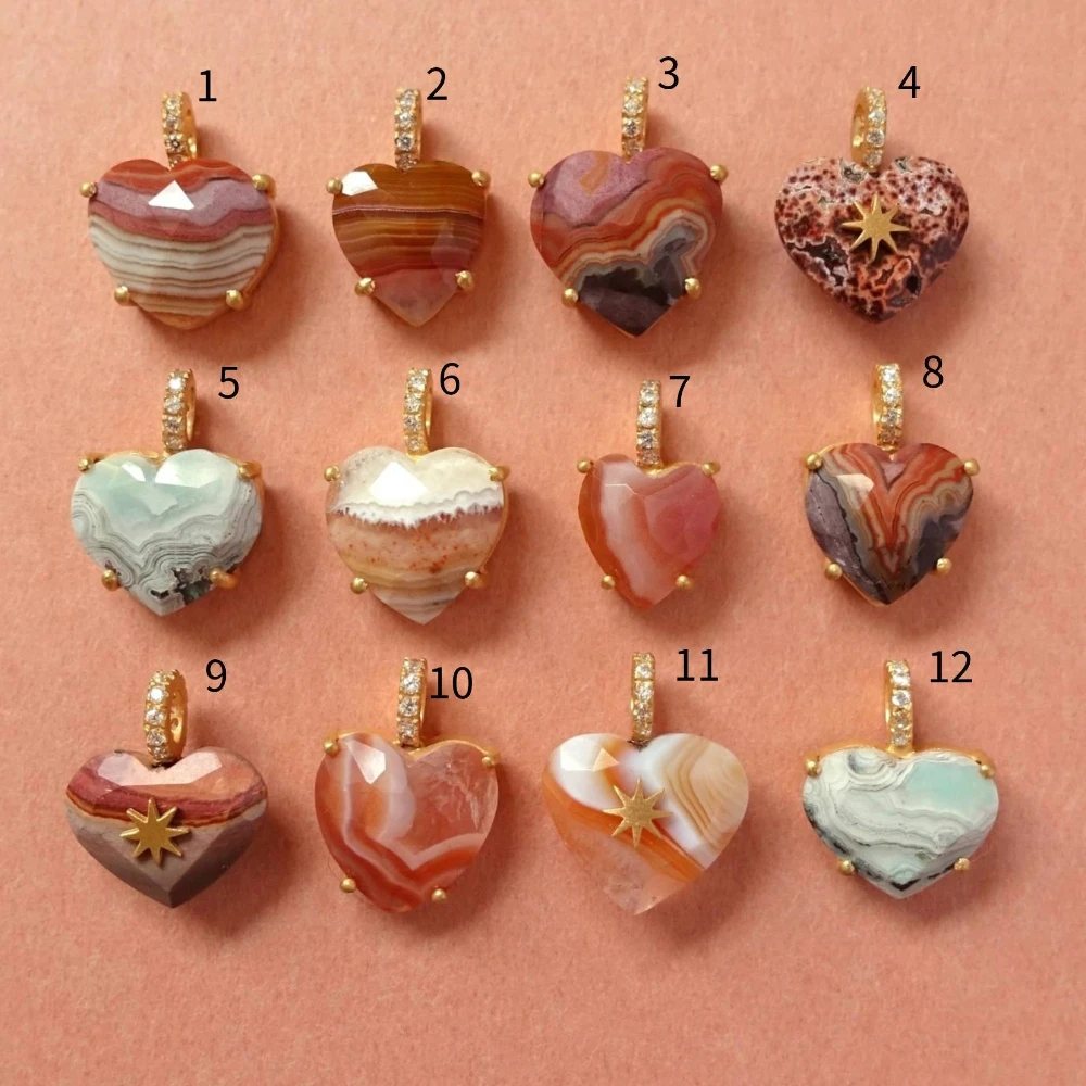 Neue beliebte und vielseitige Farbserie: Herzförmige bemalte DIY-Anhänger für Schmuck – Detail 1