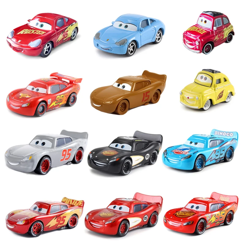 Disney Pixar Cars Toys Kids Gift Lightning McQueen Collection Red Sally Luigi 1:55 Diecast Metal Alloy Children Boy Toy Car