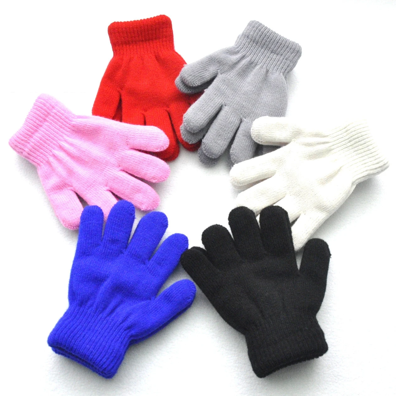 4-11Y Children Thickened Knitted Warm Gloves For Boy Girl Students Winter New Full Finger Mittens Outdoor Cycling Skiing Gloves