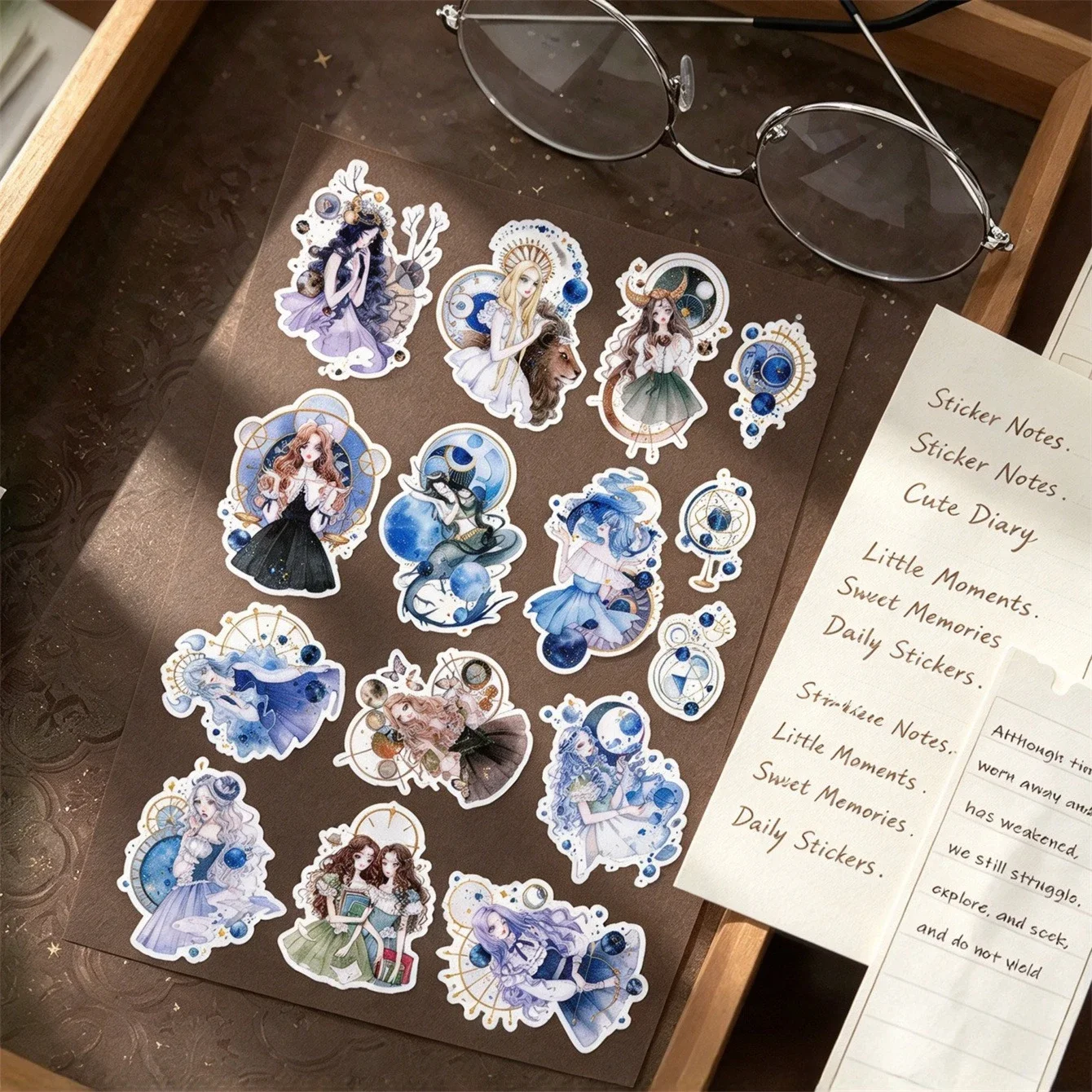 15pcs Girl Handbook Stickers,scrapbooking Handmade DIY Cute Self-Made Ancient Artifacts Decorative Stamps for Journals