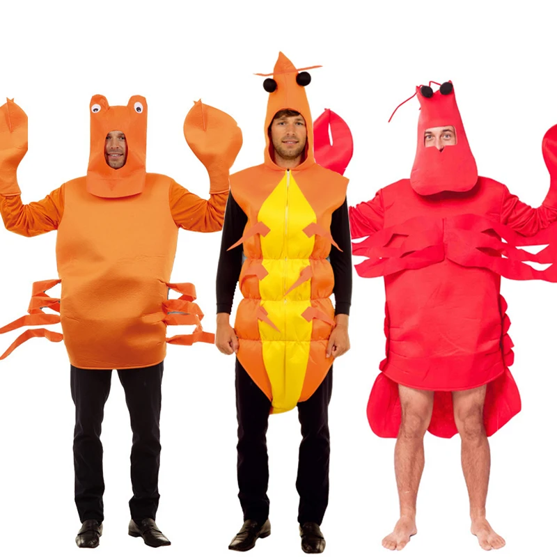 

Shrimp Unisex Costume Unisex Crab Costume Adult Lobster Man Cosplay Halloween Sea Food Costume 2022 New Arrival