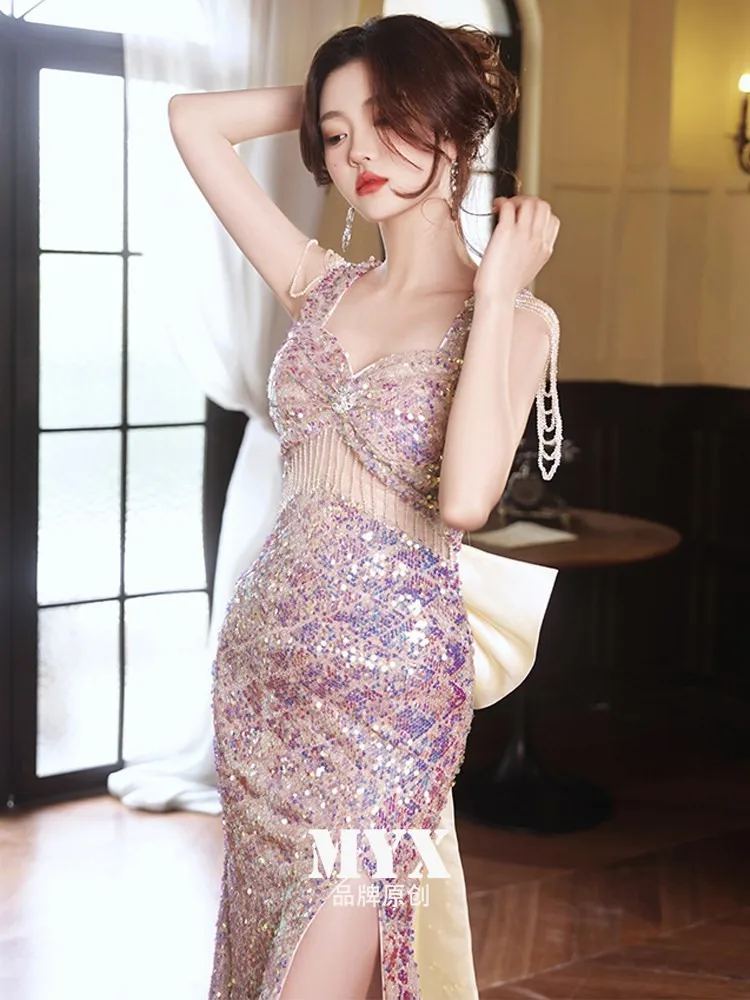 

New host banquet style sequined fishtail dress