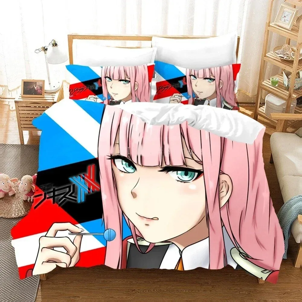

Anime Darling in the Franxx 02 Bedding Set 3D Printed Suitable for Bedroom Duvet Cover Set With Pillowcases Kids Home Textile