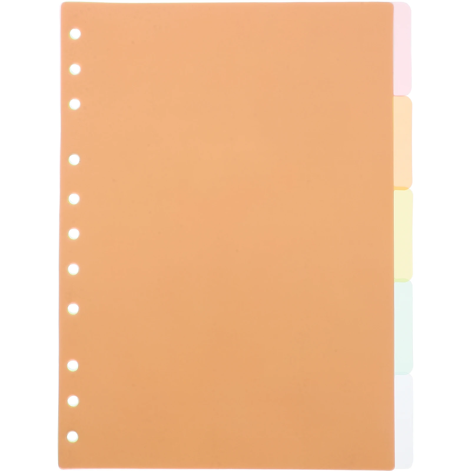 5Pcs Plastic Divider Binder Index Dividers Paper Index Divider B5 11 Holes Easy Use Office File Classification Tabs Colored