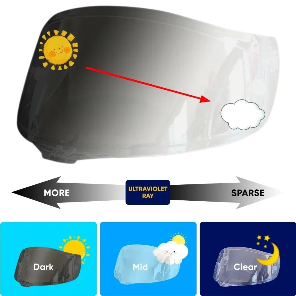 

Motorcycle Helmet Lens Anti-UV hromic Tea black Visor For AGV K3SV K1 K5 K5S Helmet Photochromic Visor