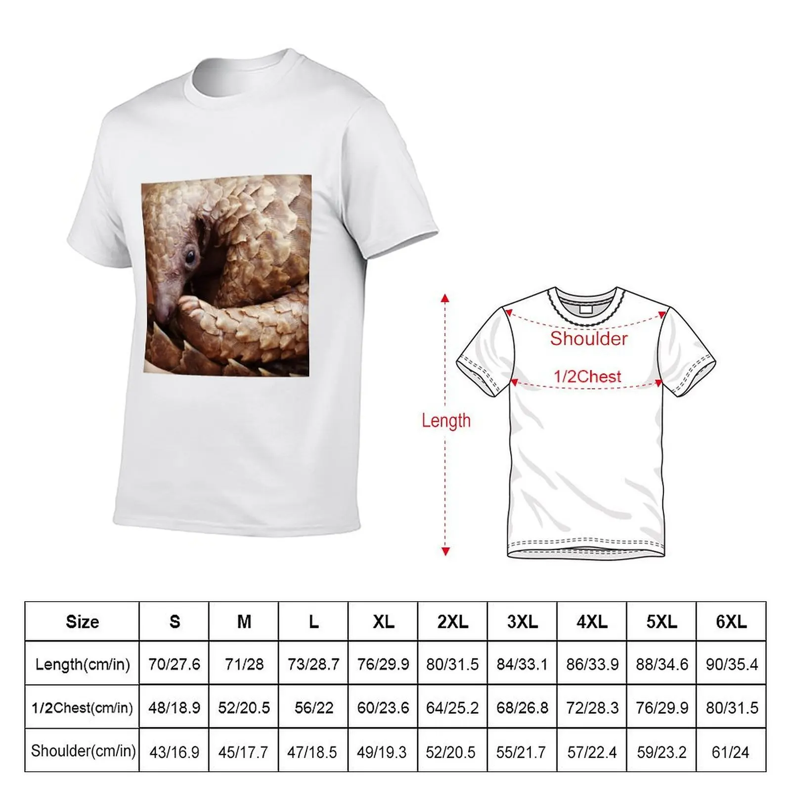Shy Pangolin T-Shirt vintage t shirts man clothes oversized t shirt men