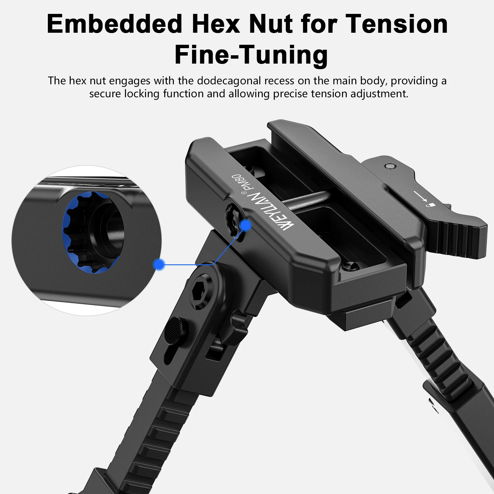 WEYLLAN PM80 Picatinny-zu-MLOK-Adapter mit Hebelmechanismus – Detail 6