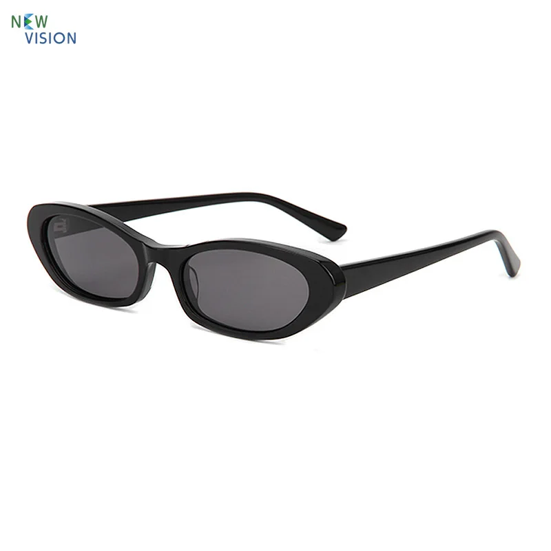

New Women Retro Small Frame Sunshade Sunglasses Fashion Ellipse Acetate Ellipse Men High End Sun Glasses Outdoor Sports Driving