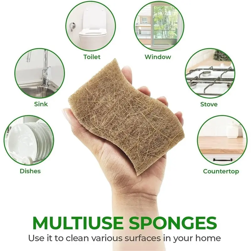 A76I-Cellulose And Coconut Scrubber Sponge-24 Pack Biodegradable Natural Kitchen Dishwashing Sponge, Compostable