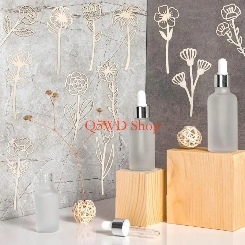 Q5WD Birth Flower, Wooden Wildflowers Wooden Wildflower Decors Flower Cutout