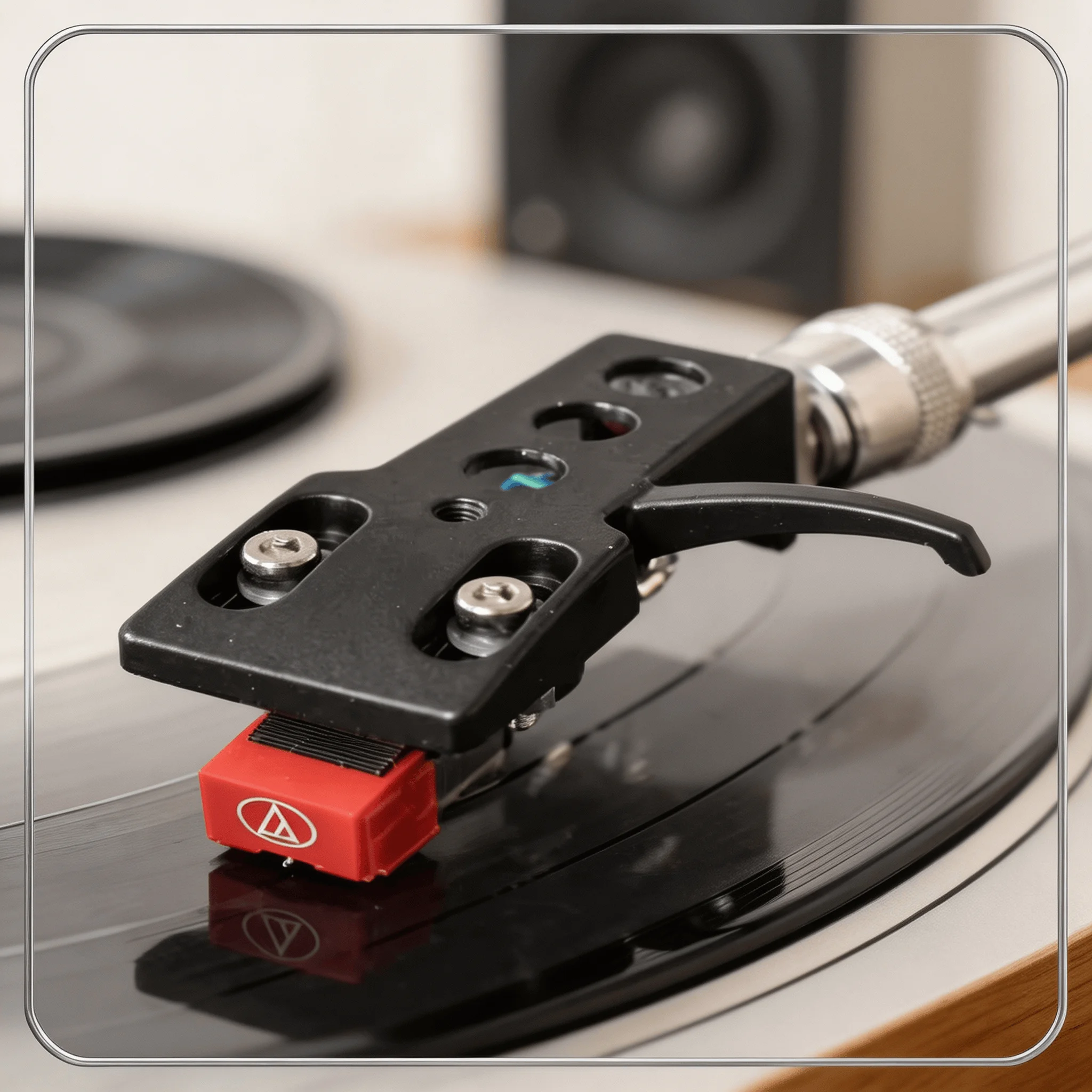 Aluminum Headshell Cartridge Kit AT91R 4‑Pin Connector Phono Combo Fit for Audio‑Technica Vinyl Record Player Tonearm Hardware