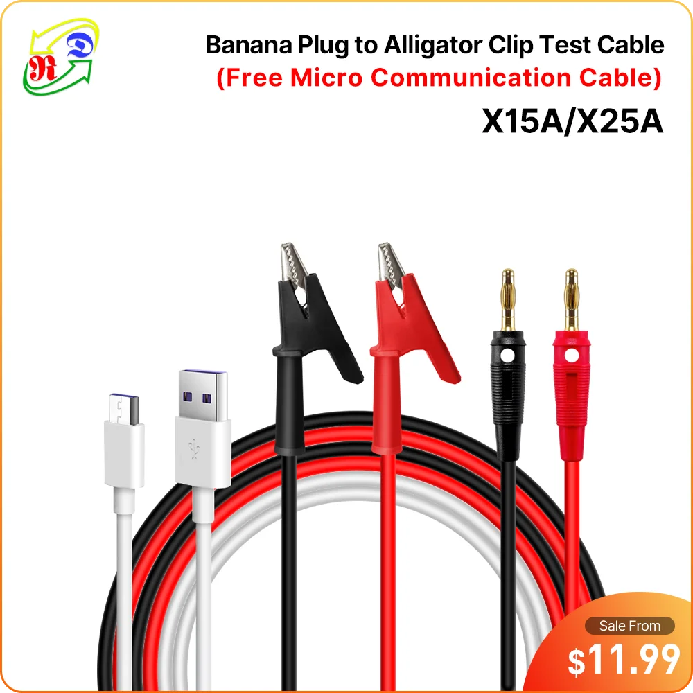 RD X15A X25A New Banana Plug to Alligator Clip Test Cable and Nicro Communication Cable for RD6006 RD6012 RD6018 RD6024 output