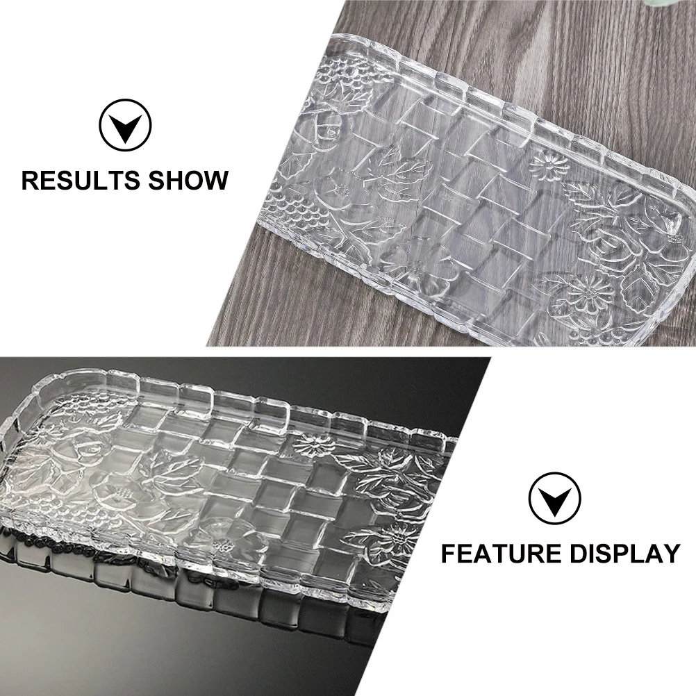 

1Pcs Rectangular Glass Fruit Tray Vintage Floral Pattern Household Tableware Fruit Plate Storage Tray for Kitchen Dining