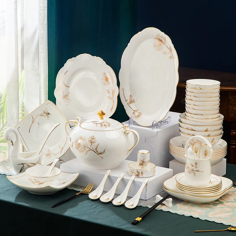 

European Style Tableware Sets, Ceramic Bowls, Plates, Jingdezhen Ceramic Tableware Gifts