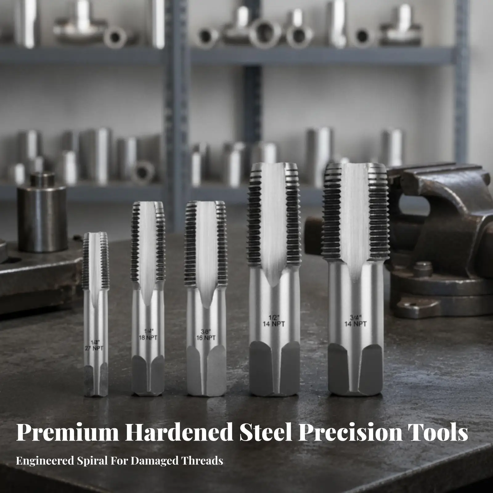 5 Pieces NPT Pipe Tap Precision Tool High-Strength for Plumbing