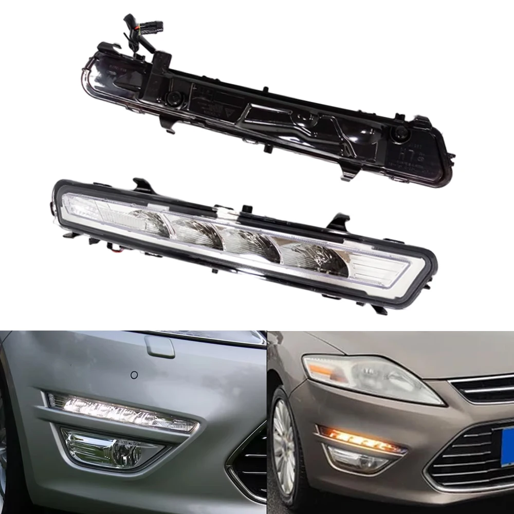 1 Pair Daytime Running Lights Car DRL LED Bulbs 12V Fluorescent Lamp Fog Lights For Ford Mondeo 2011-2013