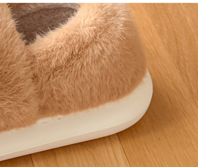 Capybara-Plüsch-Hausschuhe für Damen, flauschige Winter-Mules, Plateauschuhe, Mädchen-Freizeit-Innen-Schlappen, flauschige Fell-Slides, Unisex-Schuhe – Detail 12