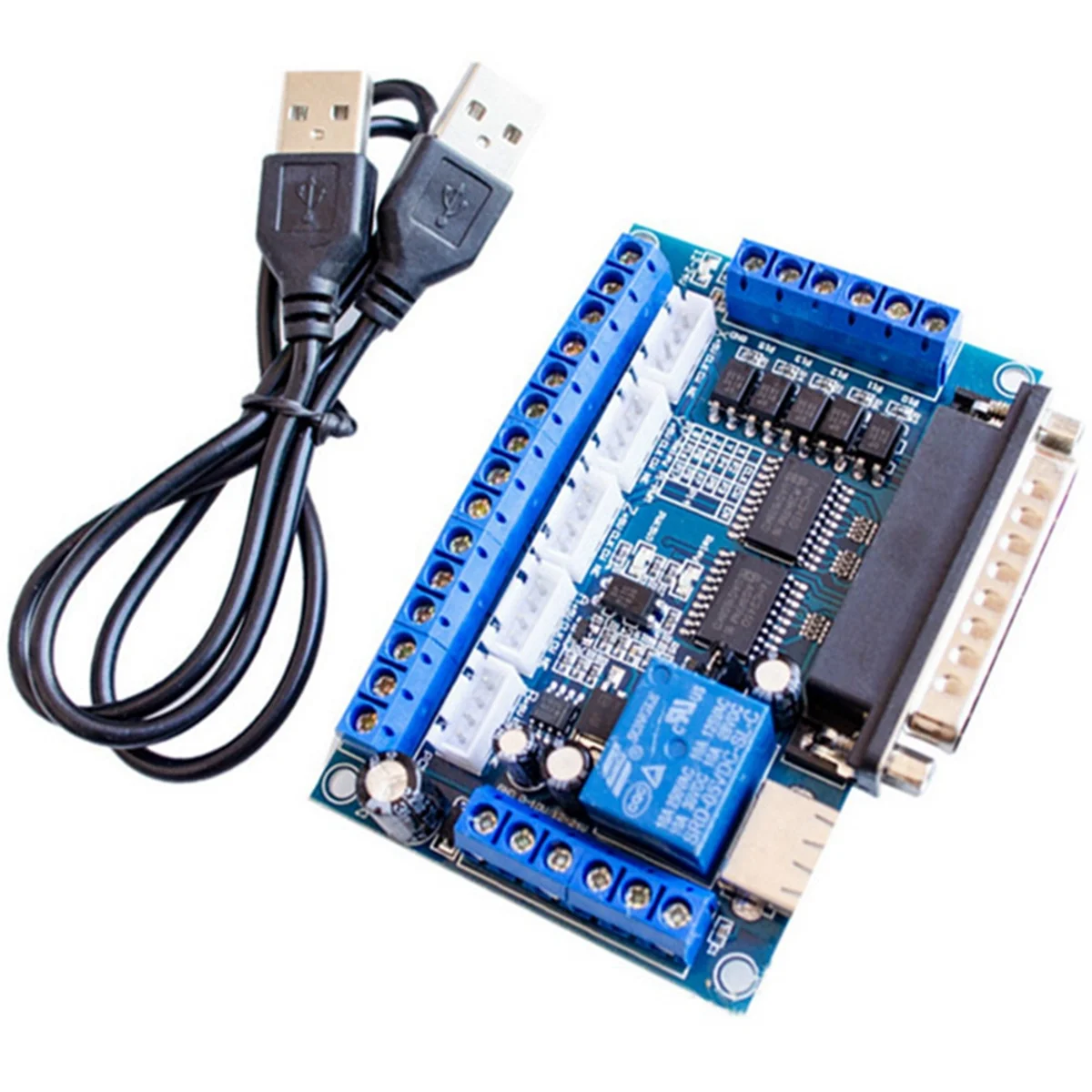 MACH3 Interface Board CNC 5 Axis with Optocoupler Adapter Stepper Motor Driver + USB Cable