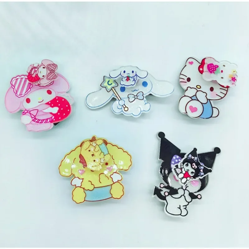 

Sanrio My Melody Latest Hairpins Anime Figures Hello Kitty Pochacco Kuromi Rotatable Windmill Design Hairpin Girl Birthday Gifts