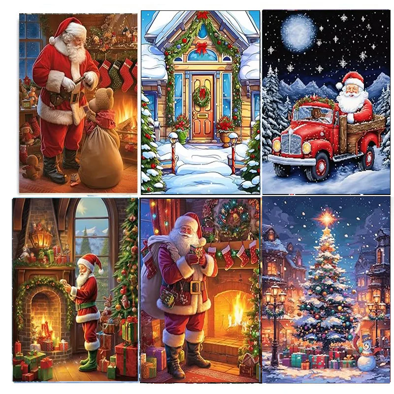 AB Diamantmalerei Weihnachtshirsch, Weihnachtsschneemann 5D-Diamantmalerei-Set (geeignet für Anfänger) DIY-Mosaikdekoration