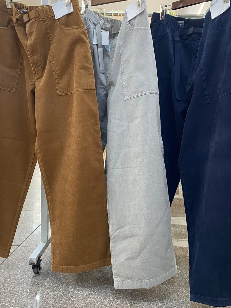 

Мужские повседневные вельветовые брюки прямого кроя для работы, осень-зима, новый стиль AL479817, удобные брюки прямого кроя