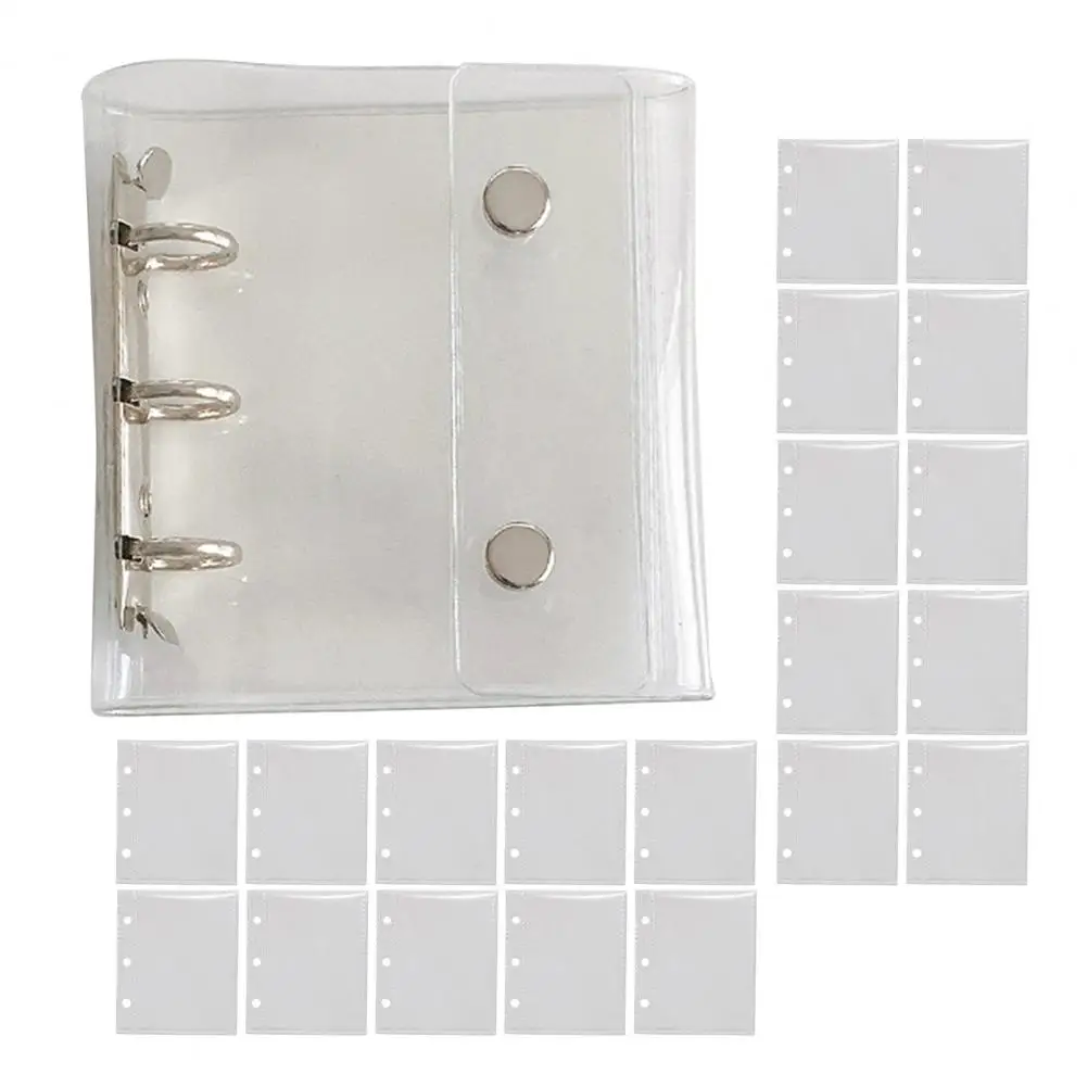 High Ledger A8 Mini Binder Notebook with Pvc Cover Colorful Scrapbook Inserts Portable Photo Album Card Organizer Planner