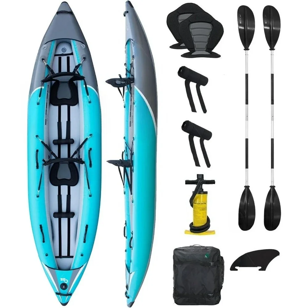 

Rover Inflatable Kayak - High-Pressure 1-2 Person White Water Kayak for Adults w/Comfort Seating (128c)
