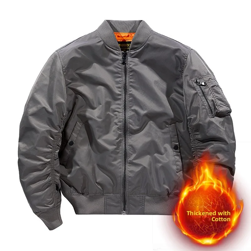 

MA Pilot Jaet Мужская Thiened Pure Color Осень Зима Американский Повседневный Бейсбол orm Функциональная хлопковая одежда