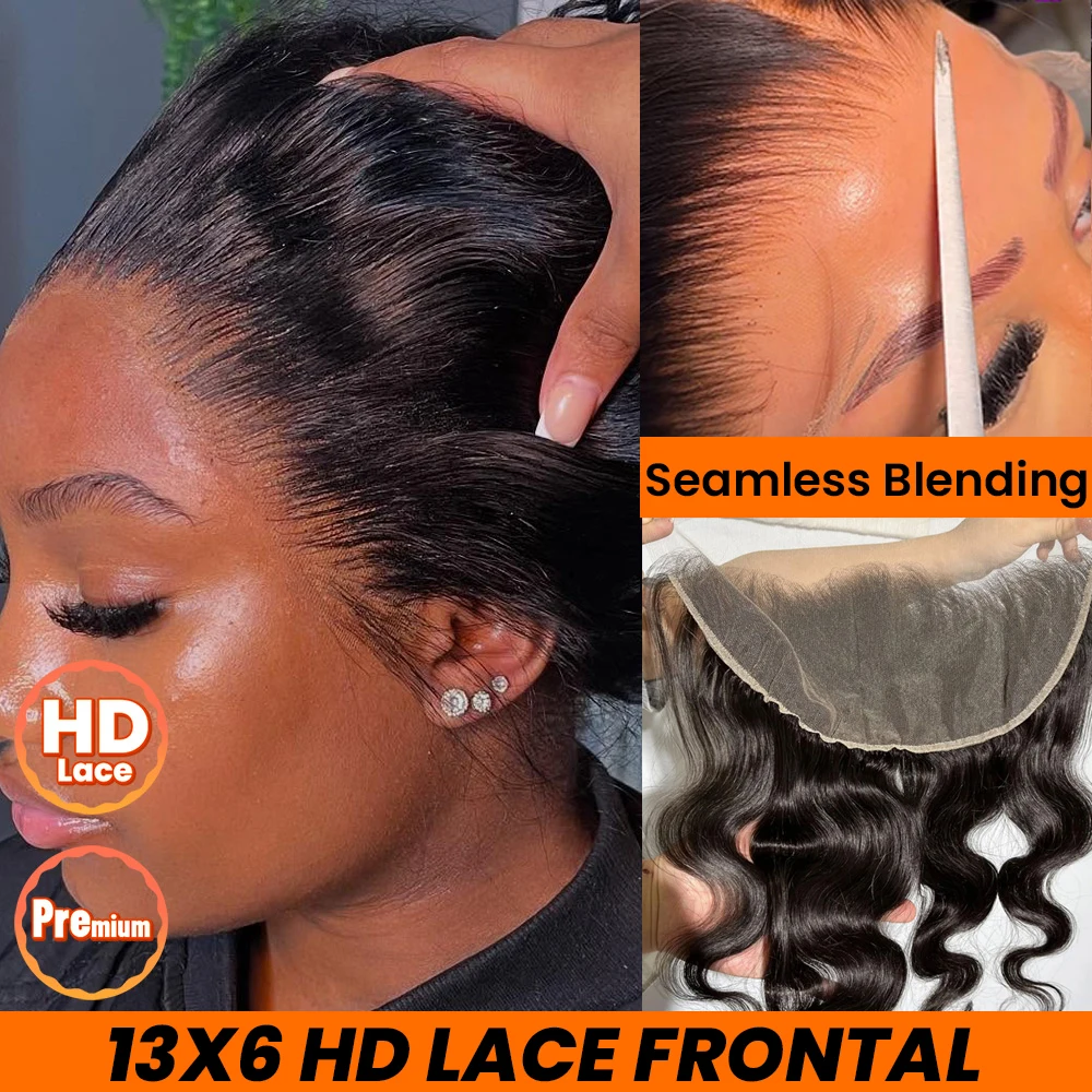 

13x6 SKINLIKE Real HD кружево спереди только 0,10 мм ультратонкое невидимое HD кружево яркое предварительно выщипанное линия волос с одним узлом объемная волна