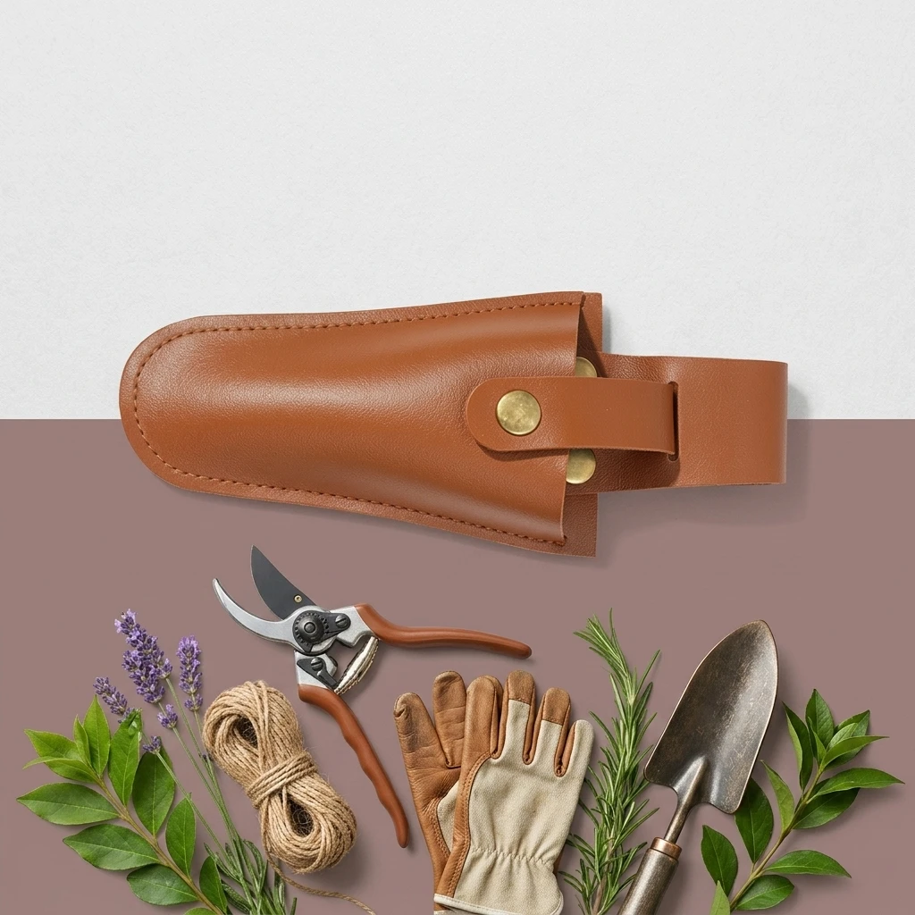 Gardening Tool Pouch Waterproof Pruning Shears Holster for Yard Work Heavy Duty Leather Waist Bag for Professional Gardeners