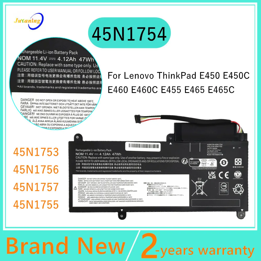 45N1754 Laptop Battery For ThinkPad E460C E450 E460 E450C 45N1755 11.4V 47Wh