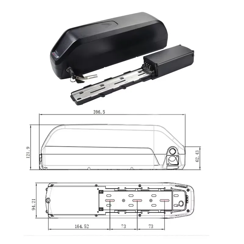 4-poliger 48V 20Ah Hailong E-Bike Akku für den Unterrohrmontage, wiederaufladbarer Zusatzakku 1000W 1400W für V8 E-Bike – Detail 4