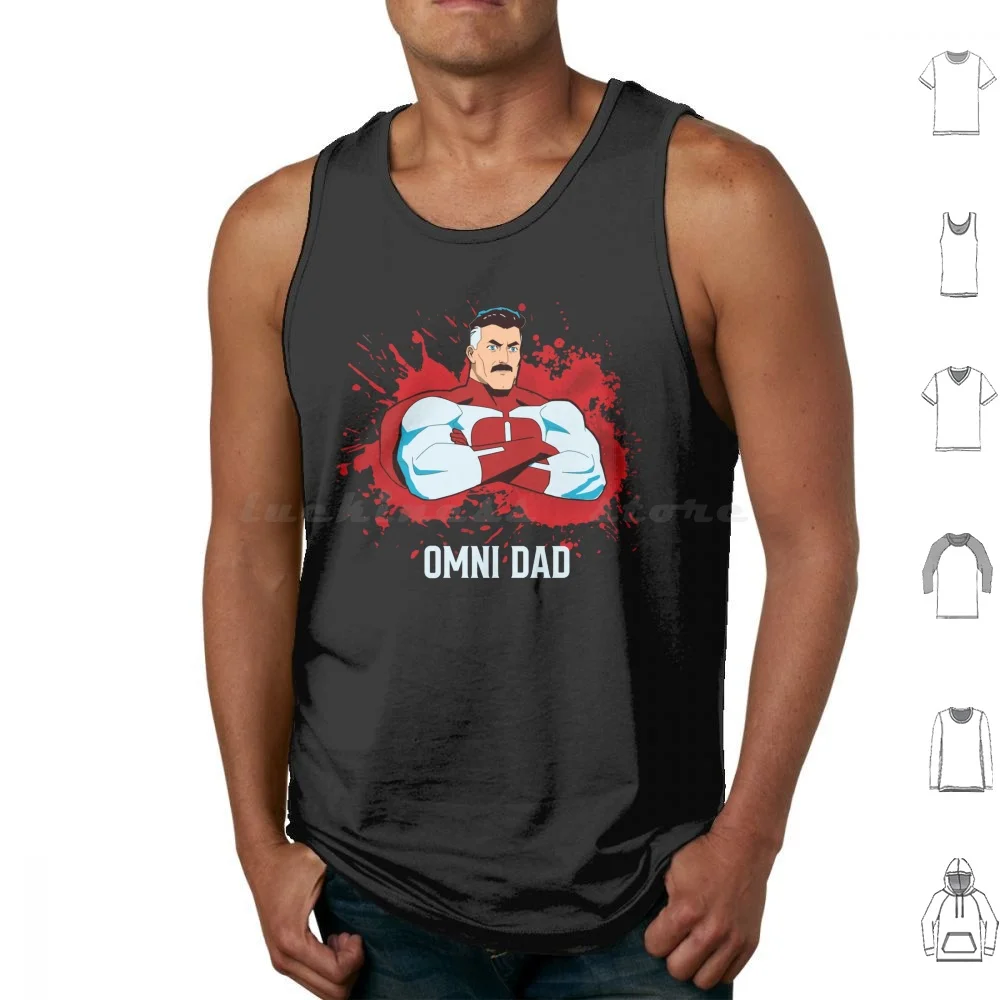 Omni Dad Tank Tops Vest Sleeveless Blood Blood Splatter Bloody Comics Fathers Day Happy Fathers Day Humor Proud Papa