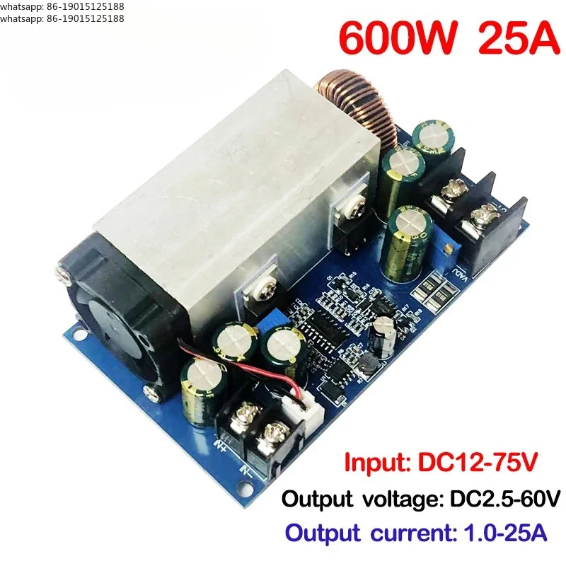 DC12-75V 600W 25A DC-DC Buck Constant Voltage Constant Current Converter Buck Regulator Adjustable Power Module
