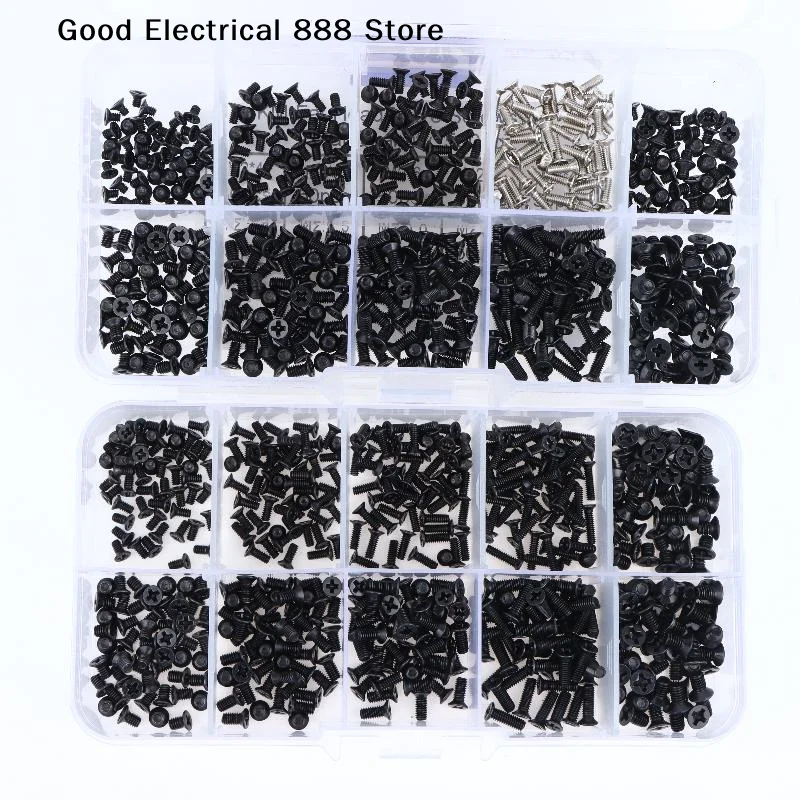 【G】500/600Pcs M2 M2.5 M3 Mini Screw Set Carbon Steel Computer Notebook Laptop Repair Screws Kit