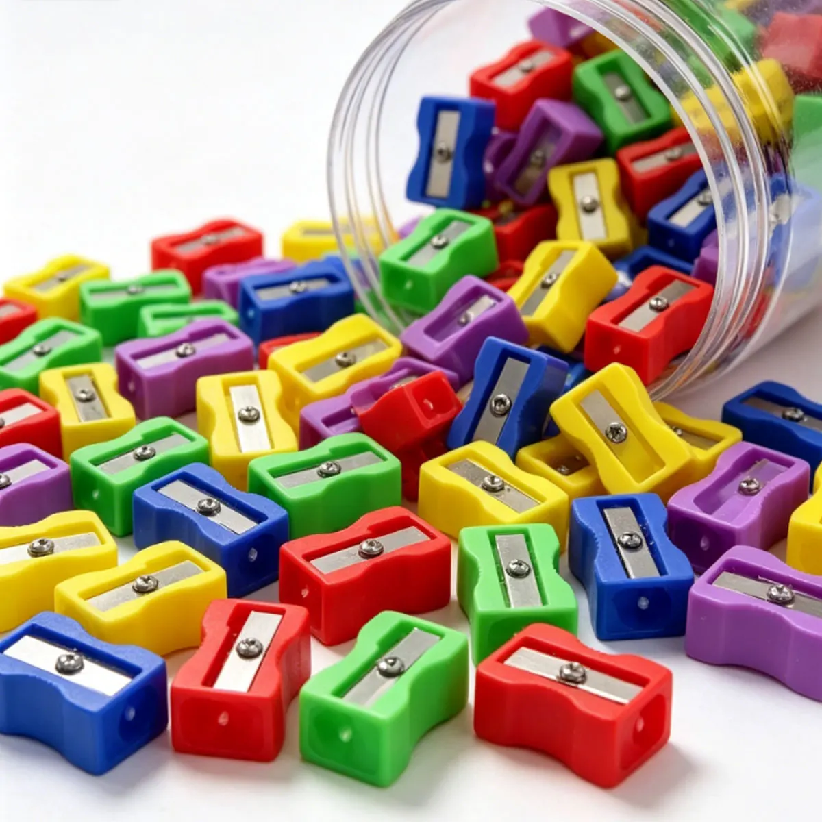 20/40/80Pcs 2.5cm Curved Anti-Slip Mini Square Pencil Sharpeners Portable Bulk School Stationery Tools ZSY